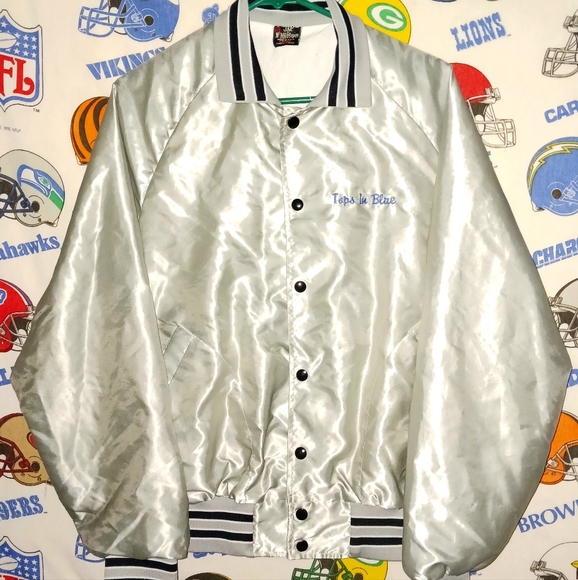 Vintage Vtg 1984 Super Bowl XIX Halftime Show US Navy Tops In Blue Satin Jacket - Picture 2 of 4